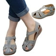 thumbnail image 2 of NOKIO Fashion Shoes for Women Casual Hollow Closed Toe Sandals Summer Ankle Strap Wedge Shoes Vintage Platform Shoes Sandals, 2 of 7