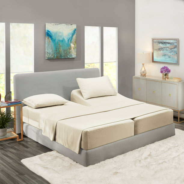 Split King Bed Sheets Set for Adjustable Beds - Deep Pocket 5 Piece Bed ...