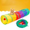 thumbnail image 1 of El solo túnel plegable del gato del animal doméstico del arco iris colorido juega el tubo que cuelga del juego de la bola Tmvgtek Para estrenar, 1 of 8