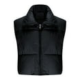 thumbnail image 6 of Womens Cropped Puffer Vest Sleeveless Winter down Waistcoat Outerwear Short Warm Lightweight Gilet Jacket, 6 of 7