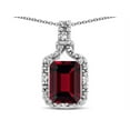 thumbnail image 2 of Star K� Antique Vintage Look Emerald Cut 8x6 Genuine Garnet Octagon Pendant, 2 of 9
