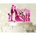 thumbnail image 1 of Personalized Mr And Mrs Wedding Cake Topper Dog Silhouette Custom Cake Topper Color Option Available 6-7 Inches Wide, 1 of 1