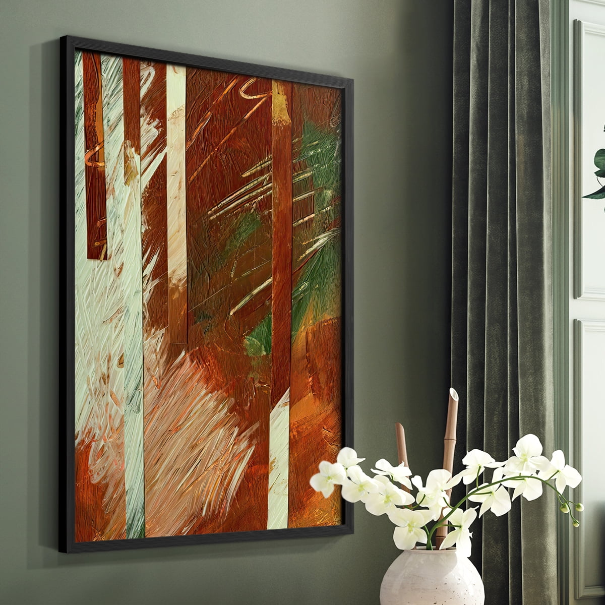 Wheaten II Framed Print in Black Solid Wood 16 x 20 Framed Print