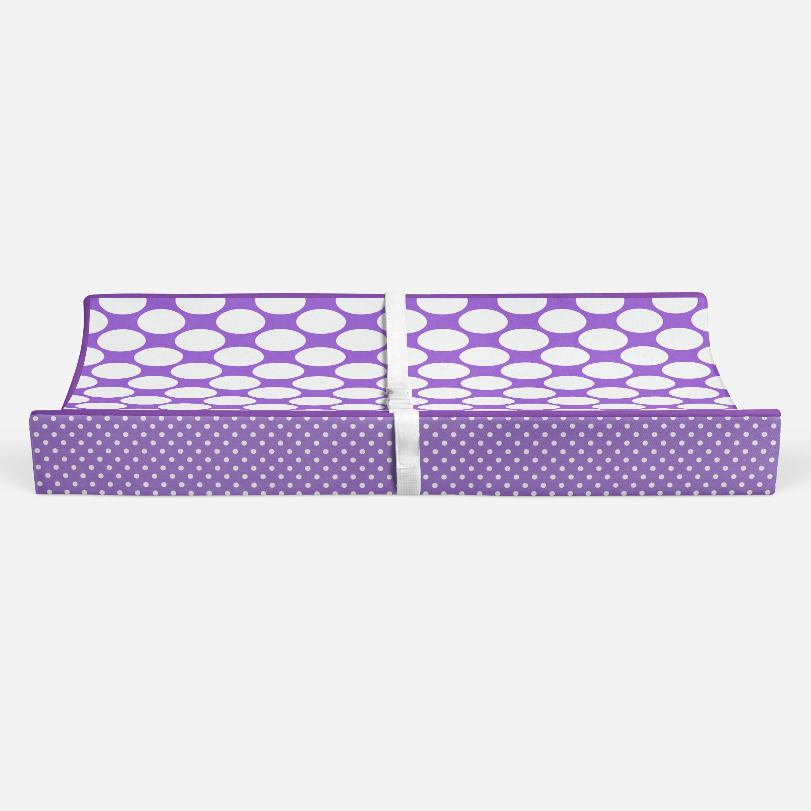 Bacati - Mix N Match Chevron/Dots Purple Girls Quilted Changing Pad Cover