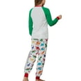 thumbnail image 3 of Family Matching Parent-Child Christmas Pajamas Sets Cartoon Dinosaur Print Long Sleeve T-Shirt + Long Pants Jumpsuit, 3 of 10