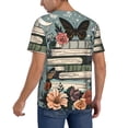 thumbnail image 2 of Uemuo Vintage Art Butterfly Flower Print Mens Polo Shirts Baseball T-shirt Performance Short Sleeve Golf Shirt Moisture Wicking Athletic Casual Collared T-Shirt-XX-Large, 2 of 7