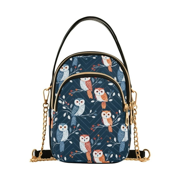joogoo Women Many Owls on Branch Chain Crossbody Bags Shoulder Handbag Phone Purse