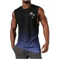 thumbnail image 1 of Hombres Moda Casual sin Mangas Gradación Impresión Suéter Cuello Redondo Tanque Deportivo, 1 of 4