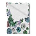 thumbnail image 2 of Cactus Soft Flannel Fleece Blanket, Colorful Pattern of Succulent Plants Tropical Exotic Foliage Natural Garden Design, Cozy Plush for Indoor and Outdoor Use, 50" x 70", Multicolor, by Ambesonne, 2 of 5