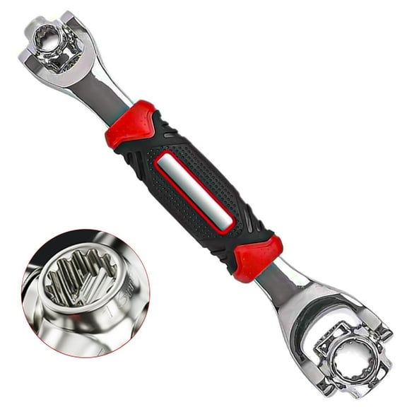 52-in-1 Socket Wrench, Flexible Multi Functional Dog Bone with Rubber Handle, 360 Degree Rotating Head, Any Size Standard Span for Auto Repair and More