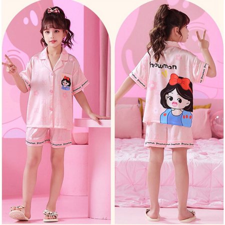 

Kawaii Sanrios My Melody Cinnamoroll Kuromi Children s Summer Ice Silk Pajama Set Cute Cartoon Short Sleeved Shorts Home Clothe