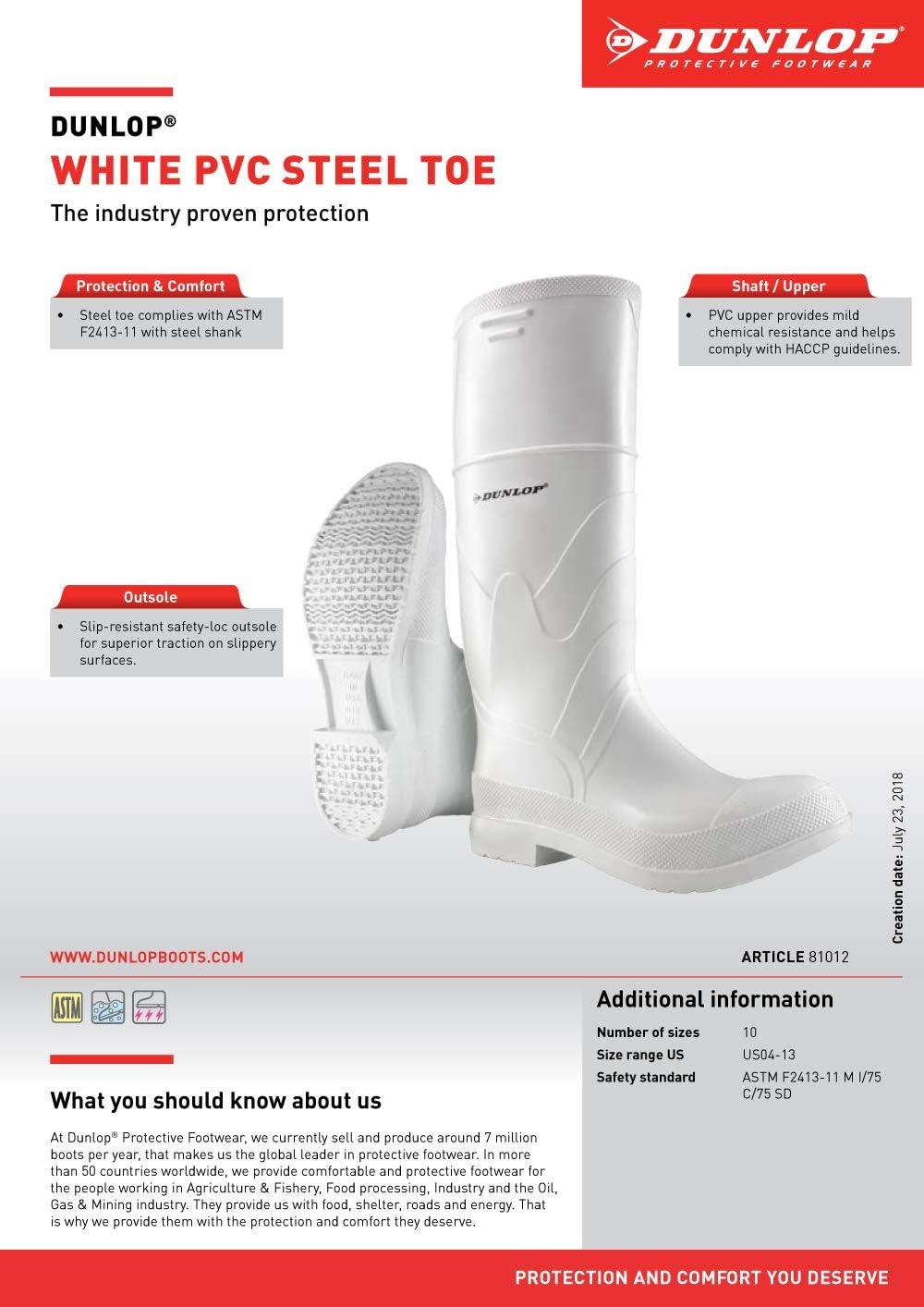 Onguard Industries Size 10 White 16'' PVC Knee Boots With Safety-Loc Outsole, Steel Toe And Removable Insole - image 4 of 4