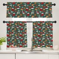 thumbnail image 2 of Christmas Curtains for Kitchen Kid Room Green Background Snowflack and Santa Hat Rod Pocket Window Curtain Set 3 Pcs Inter Xmas Glitter Bokeh Print Curtains 54 x 18 + 27 x 36 * 2, 2 of 6