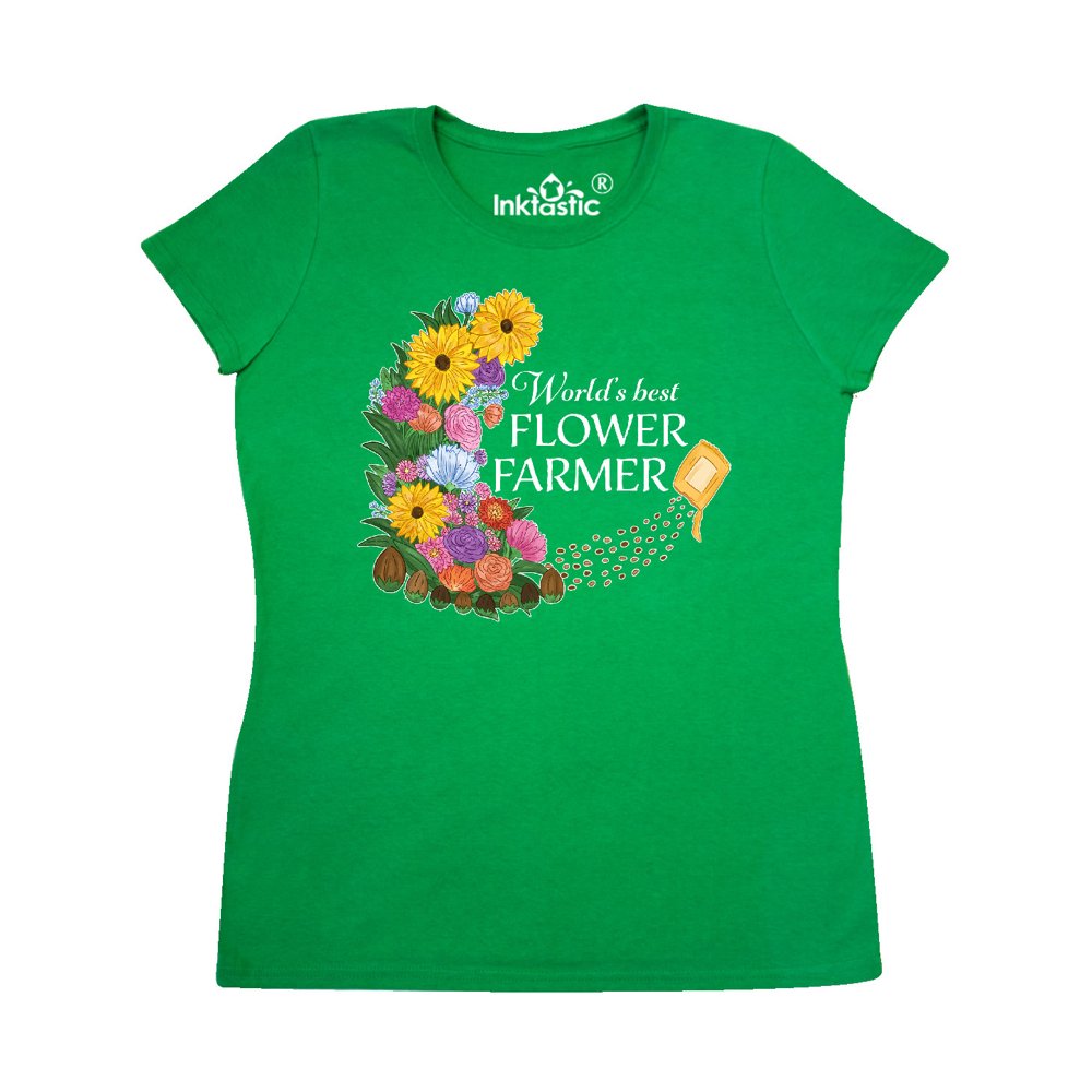 INKtastic World's Best Flower Farmer with Wildflowers Women's TShirt