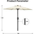 thumbnail image 5 of Simple Deluxe 7.5' Patio Outdoor Table Market Yard Umbrella with Push Button Tilt/Crank, 6 Sturdy Ribs for Garden, Deck, Backyard, Pool, 7.5ft, Beige, 5 of 5