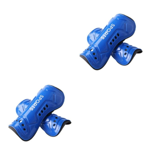 Baohd Durable Construction Mollet Protecteur pour Adulte Formation de Football Réglable Jambes de Protection Manches Enfant Bleu 2Set