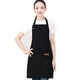 thumbnail image 1 of Delantal de lona impermeable, diseño de bolsillo ajustable, delantal de cocina portátil para cocina, jardín, trabajo, negro, 1 of 8