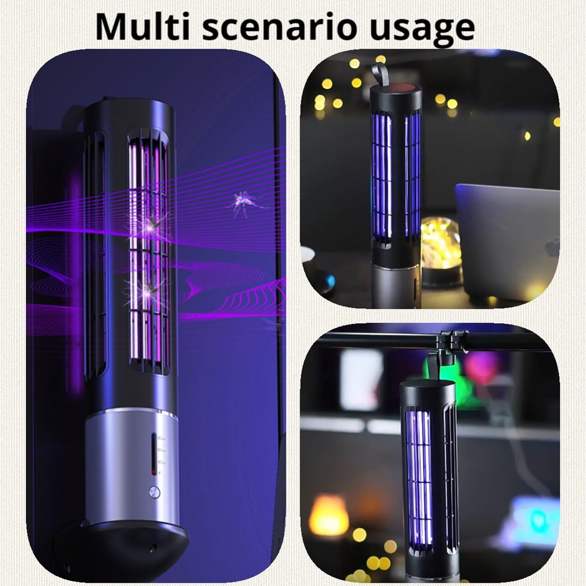 Bug Zapper for Outdoor Indoor, Cordless & Rechargeable Mosquito Zapper, Electric Insect Fly Zapper for Home, Patio, Camping