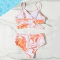 thumbnail image 4 of Vedolay Girl Swimsuit Girl's 2 Piece Tropical Print Cut Out Bikini Swimsuit Asymmetrical Bathing Suit,Orange 10 Years, 4 of 5