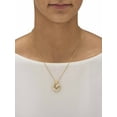 thumbnail image 4 of PalmBeach Jewelry Diamond Accent Two-Tone Pave-Style Looped Heart Pendant Necklace 18k Gold-Plated 18", 4 of 5