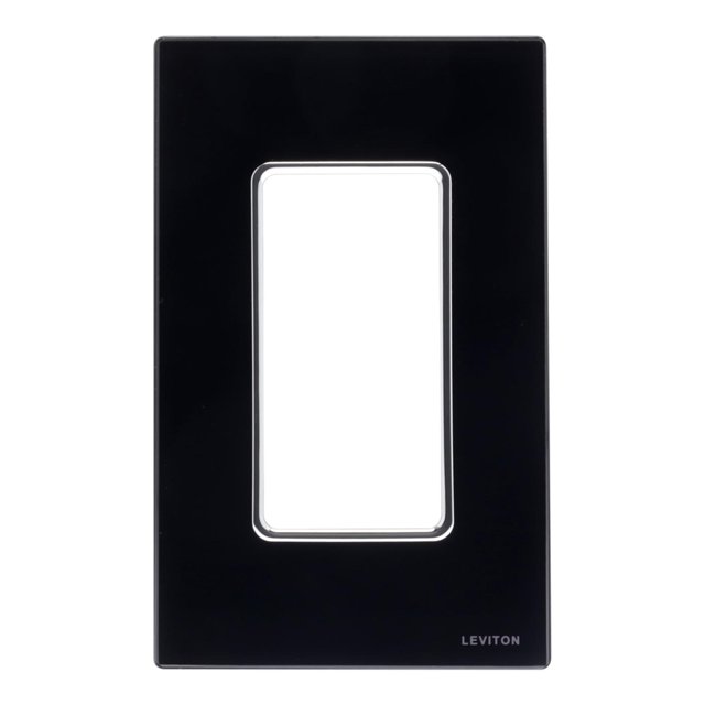 Placa Decorativa Vidrio Negro Leviton 12X7.5X0.8 Cm