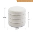 thumbnail image 6 of Zesthouse 20.1" Wide Round Boucle Storage Ottoman, Tufted Sherpa Ottoman Footstool for  Living Room Bedroom, White, 6 of 12