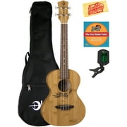 Luna Uke Bamboo Concert Ukulele Bundle with Gig Bag, Tuner, Austin Bazaar Instructional DVD, and Polishing Cloth