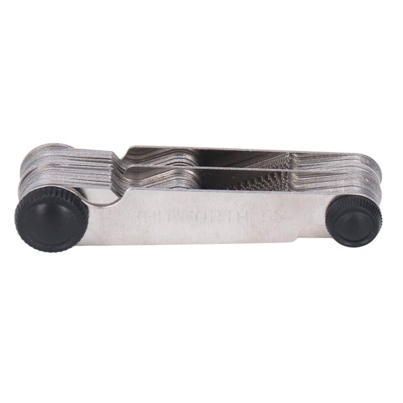 Metric Imperial Thread Gauge, Universal Stainless Steel Metric Imperial Screw Gauge Check Size Durable with Locking Device for Measurement