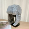 thumbnail image 6 of Men Women Aviator Trapper Hat Cap Ushanka Russian Cossack Faux Rabbit Fur, 6 of 13