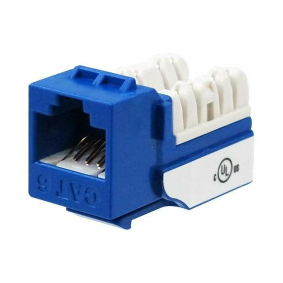 Wavenet WAV-6EKSJBL-S Cat 6A Jack Feedthrough Module, Blue