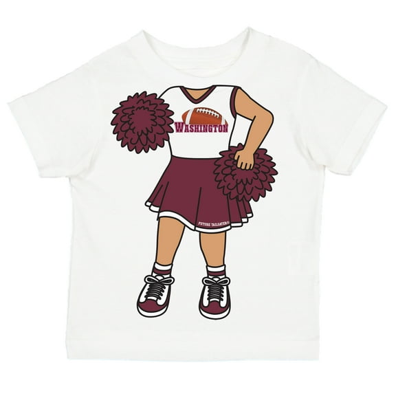 Future Tailgater Heads Up! Cheerleader Infant Toddler Youth T-Shirt for Washington Fans-Burgundy