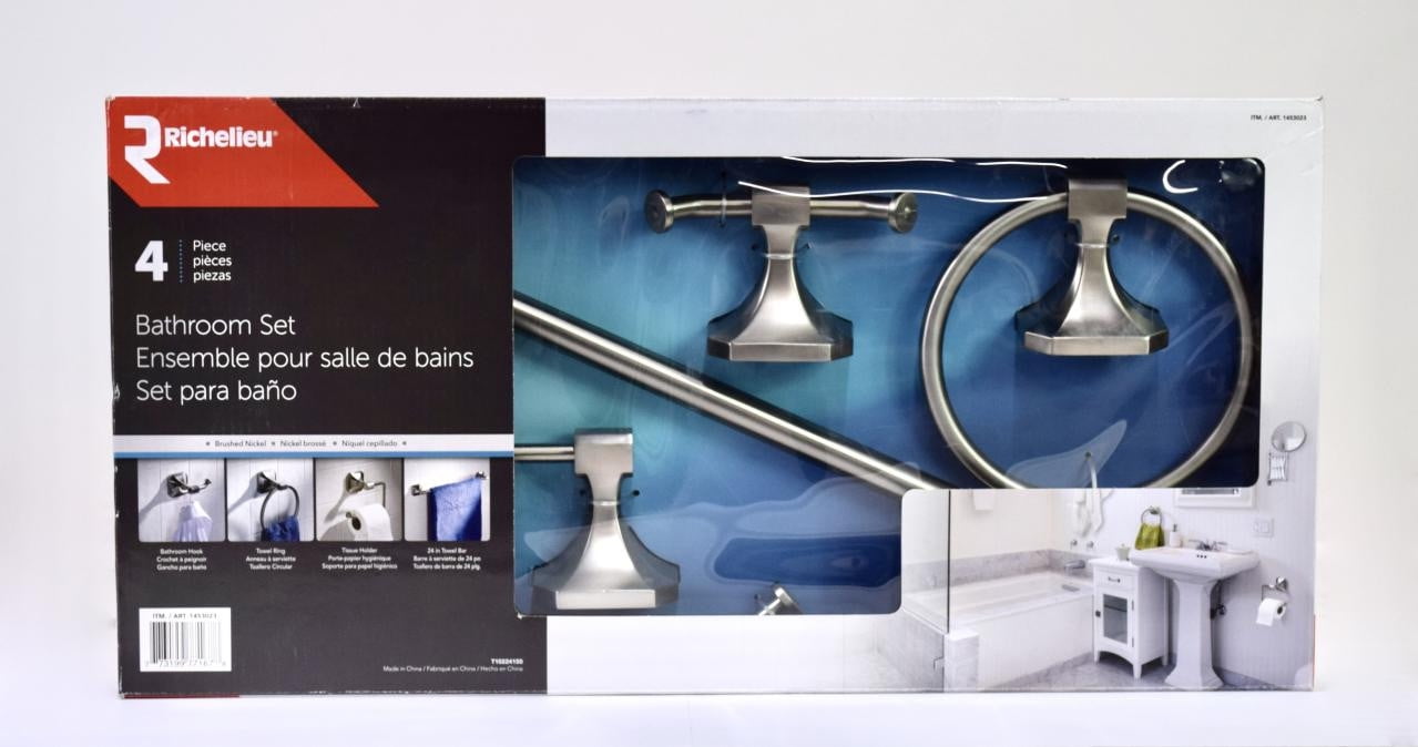 Richelieu 4Piece Bathroom Set, Brushed Nickel Walmart Canada