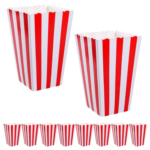 MEIBUTYUP Red Popcorn Containers Movie Night Party Favors 10Pcs