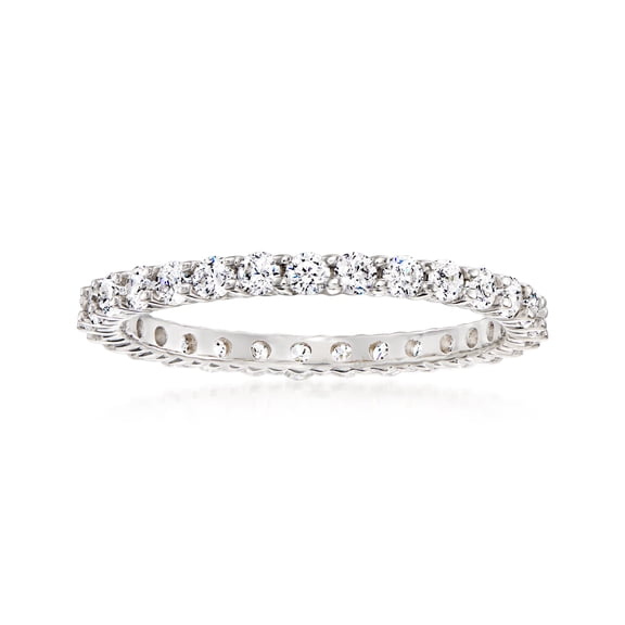 Ross-Simons 0.80 ct. t.w. CZ Eternity Band in Sterling Silver, Women's, Adult