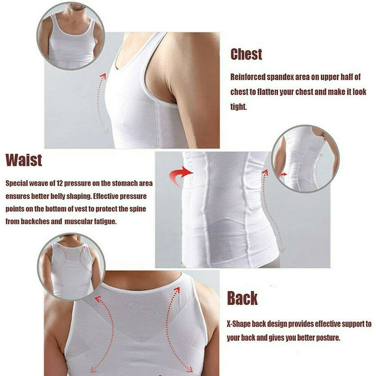 Aptoco Compression Vest for Men Invisible Tighten Body Slimming Vest  Compression Shaper Tank Top for Sexy Figure Black XXL, Christmas Gifts