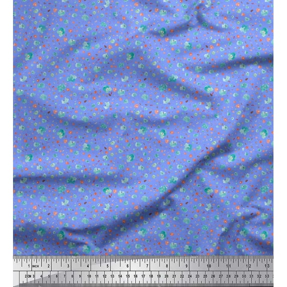 Soimoi Moss Georgette Fabric Floral Shirting Fabric Prints by Yard 42 Inch Wide
