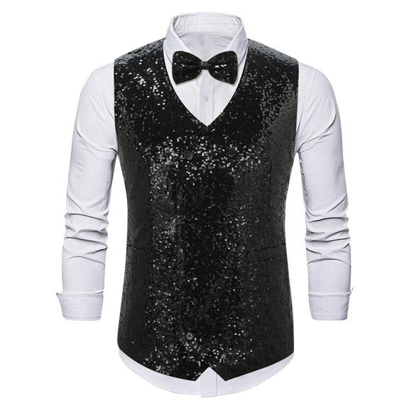 Wancir Mens Formal Suit Vest Striped Casual V-neck Slim Fit Solid Color Waistcoat for Wedding Party Tuxedo