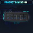 thumbnail image 4 of Car Marine Boat 6 Gang 5 Pin Toggle Rocker Switch Panel 12V/24V Circuit Breaker Blue LED Indicator Aluminum Alloy Black, 4 of 6