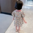 thumbnail image 2 of Uccdo Kids Girls Floral Print Beach Dress Sundress Toddler Girl Casual Short Sleeve Party Dresses 3-8T, 2 of 6