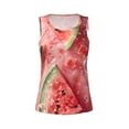 thumbnail image 4 of Lsque Refreshing Watermelon Slices Printed Workout Tank Tops for Women, Athletic Sports Tank Tops, Compression Sleeveless Dry Fit Shirts,Sleeveless Yoga Shirt-Medium, 4 of 9