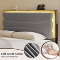 thumbnail image 6 of GUNAITO Queen Size Bed Frame with 2 Drawers, Upholstered Platform Bed with Charging Station and Adjustable Headboard, Grey, 6 of 9
