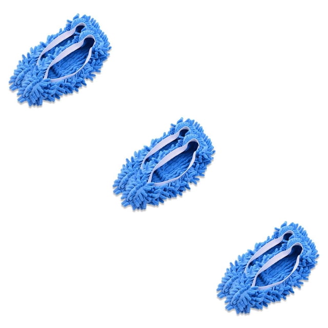 Naiovety 1 par de zapatos de limpieza para eliminar el polvo del suelo multifuncional Unisex, zapatillas absorbentes de agua, fundas de barrido Azul borde blanco 3piezas Naiovety CBP191636