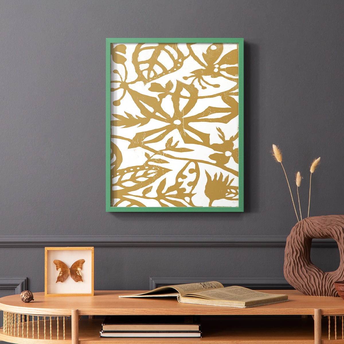 White On White IV V30 Framed Print in Green Solid Wood 8 x 10 Framed Print