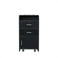thumbnail image 3 of Cfowner Rolling Beauty Salon Trolley Storage Cart with Lockable 2 Drawers and One Cabinet, 3 Holders for Spa Barber Shop, 3 of 9