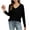 Black, variant on ZVNAΖH Womens V Neck Long Sleeve Cotton T Shirts Casual Solid Color Base Shirts