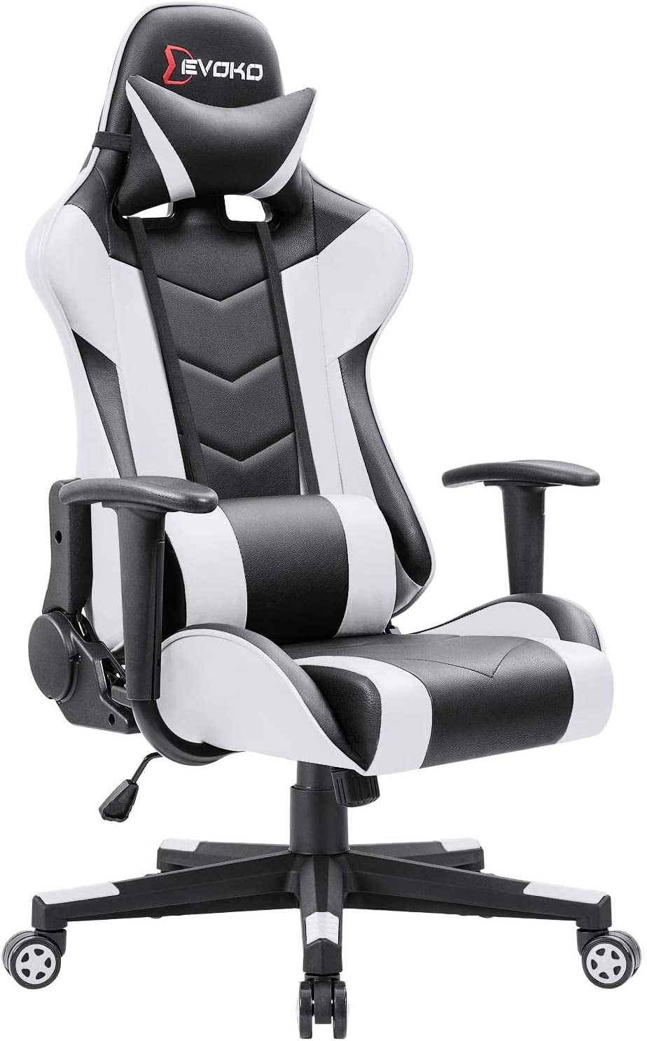Devoko Ergonomic Gaming Chair Racing Style Adjustable Height High Back Pc Computer Chair With Headrest And Lumbar Support Executive Office Chair White Walmart Com Walmart Com