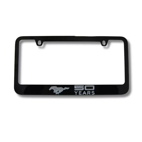 Ford Mustang 50 Years Engraved Black License Plate Frame Official Licensed