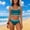 Blue, variant on HOMBOM Womens Swimsuit Swimwear 2 Piece High Cut Bikini Summer Blue Bathing Suits for Young Women