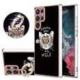 thumbnail image 1 of For Samsung Galaxy S22 Ultra 5g Electroplating Dual-side Imd Phone Case With Ring Holder(smile), 1 of 5