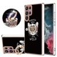 thumbnail image 1 of Funda para Samsung Galaxy S22 Ultra 5G con galvanoplastia de doble cara IMD y soporte para anillo (sonrisa), 1 of 5